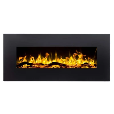 Aflamo Albion 110 cm Schwarz wandmontierter Elektrokamin